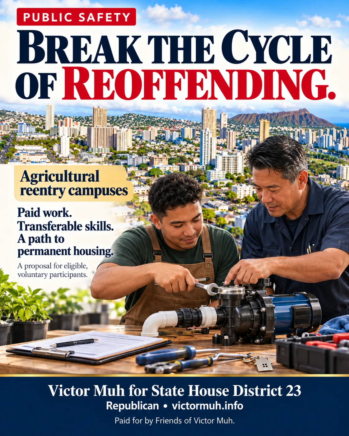 Break the Cycle of Reoffending. Agricultural reentry campuses. Paid work. Transferable skills. A path to permanent housing.