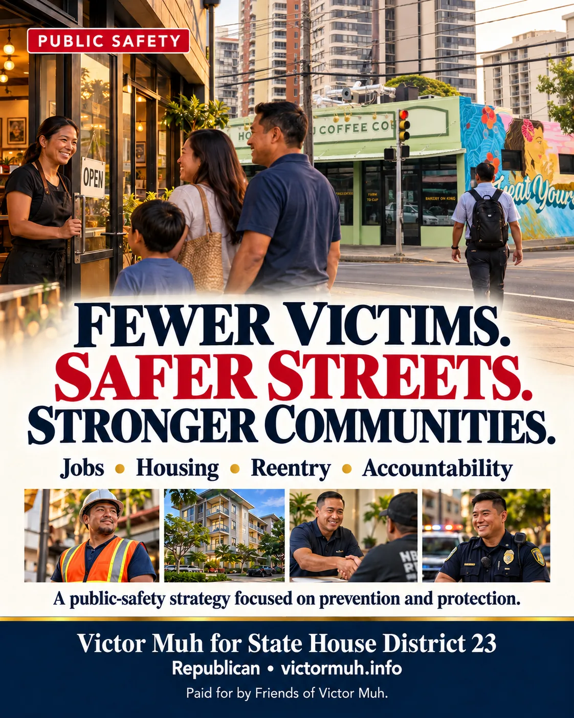 Fewer Victims. Safer Streets. Stronger Communities. Jobs, housing, reentry, accountability.
